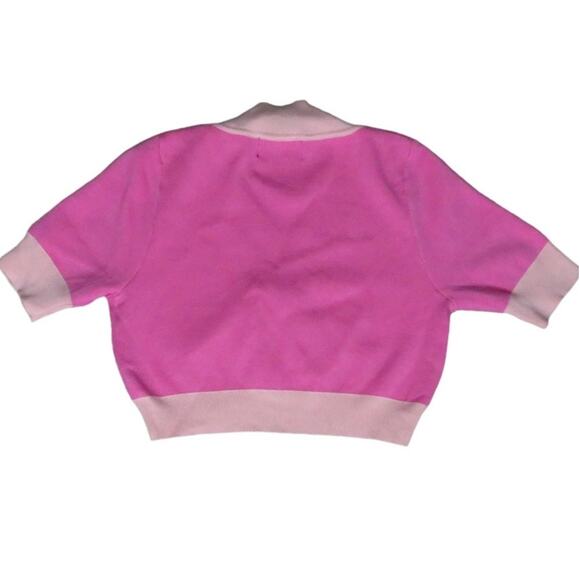 Cider Coord Set Knit Cropped V-Neck Cardigan Mini Skirt Womens Sz Small Pink NWT - Picture 5 of 10